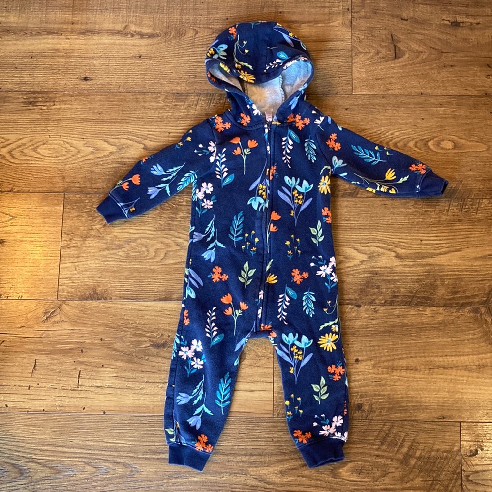 Carter’s Hooded Blue Floral Romper